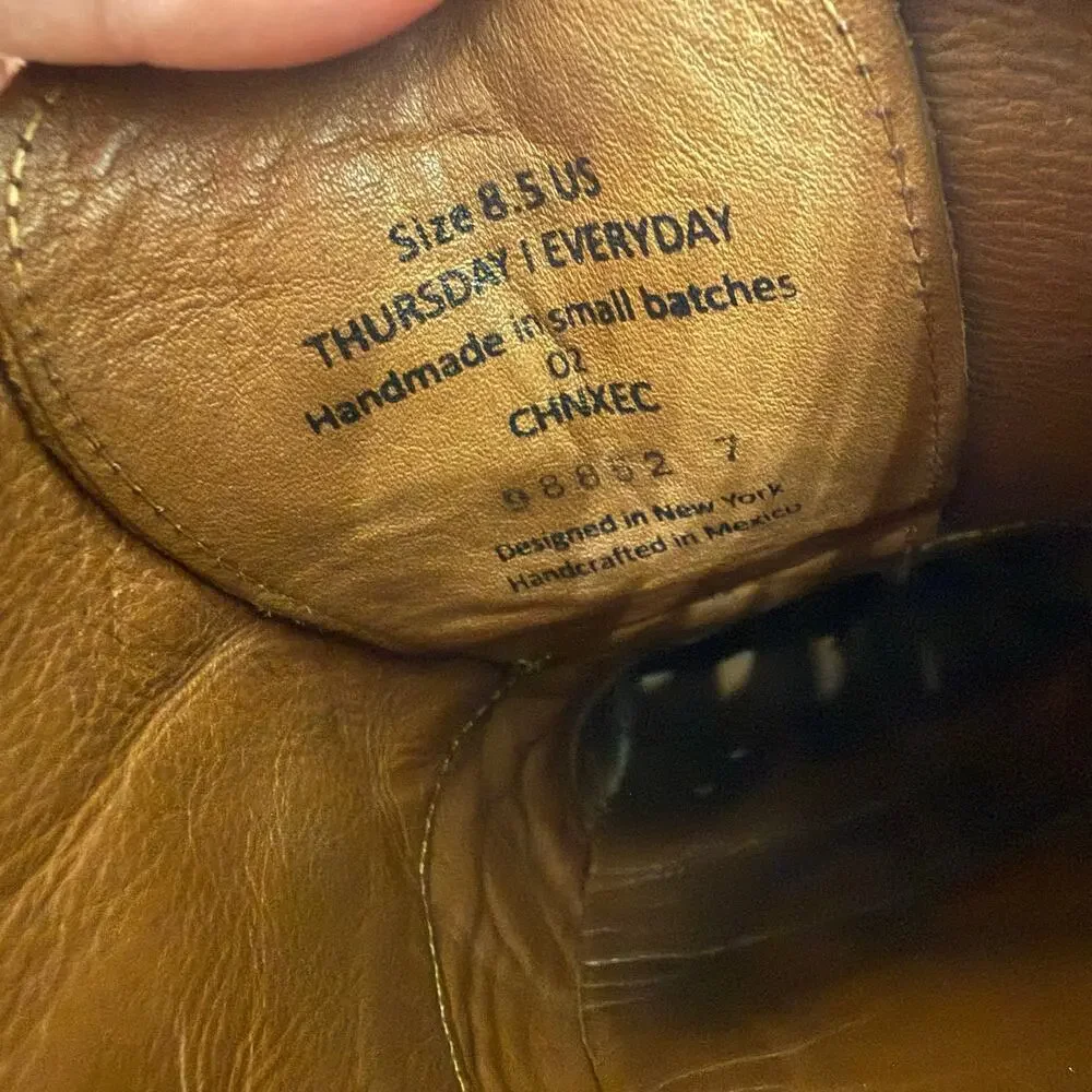 Thursday Boot Co. Executive Cap Toe Oxford Dress Shoes Brown Leather Mens Sz 8.5